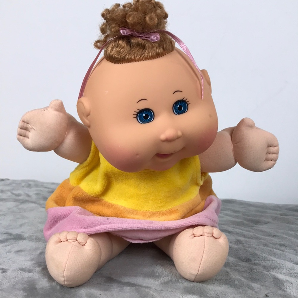 Cabbage Patch Kid Adorable Baby Doll with Yellow and Pink Dress